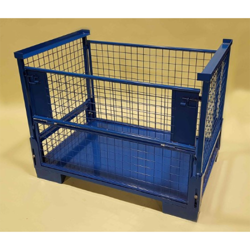 Folding Gitterbox Wire Mesh Steel Stillage – 600kg Load Capa